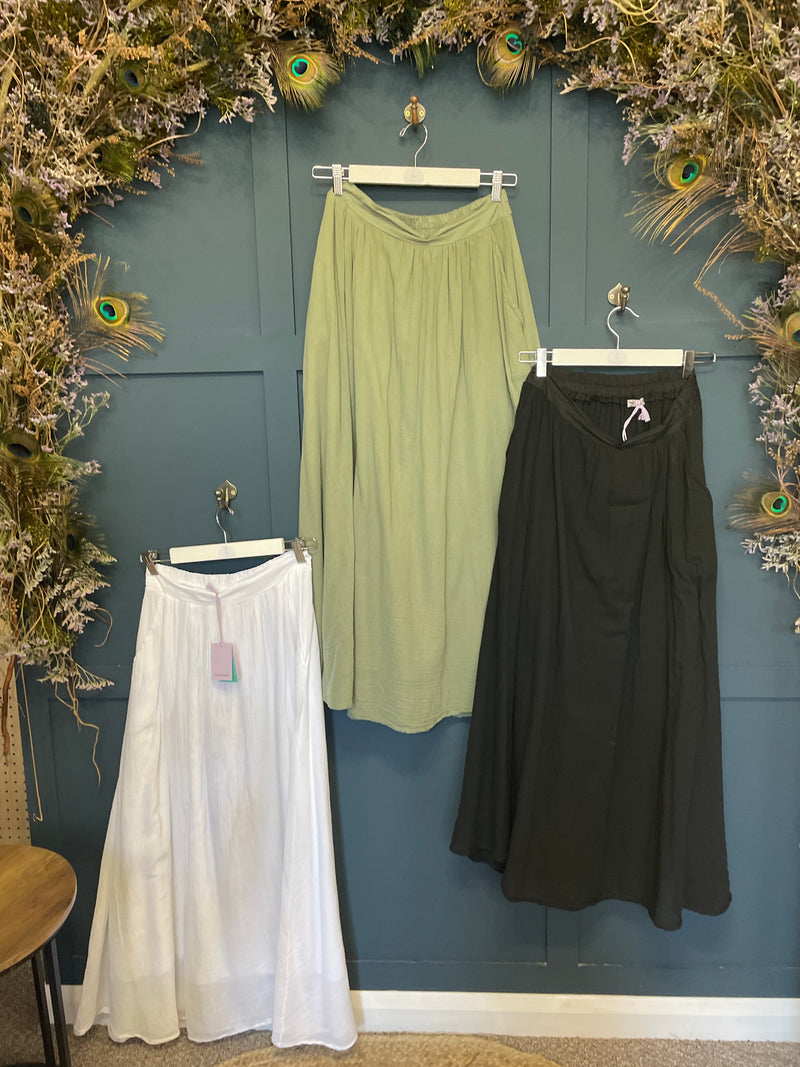 LINEN LOOK LONG SKIRT