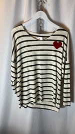 JD FASHION - Red heart striped top