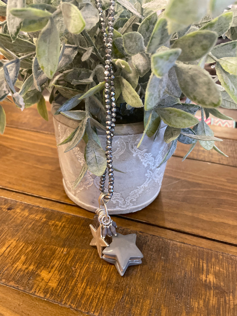 ELIZA GRACIOUS - Silver crystal star necklace