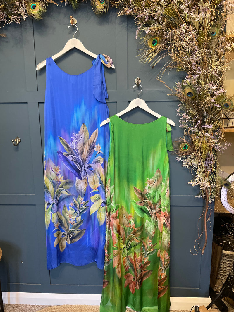 GOOSE ISLAND - SILK FLORAL BOW TIE DRESS