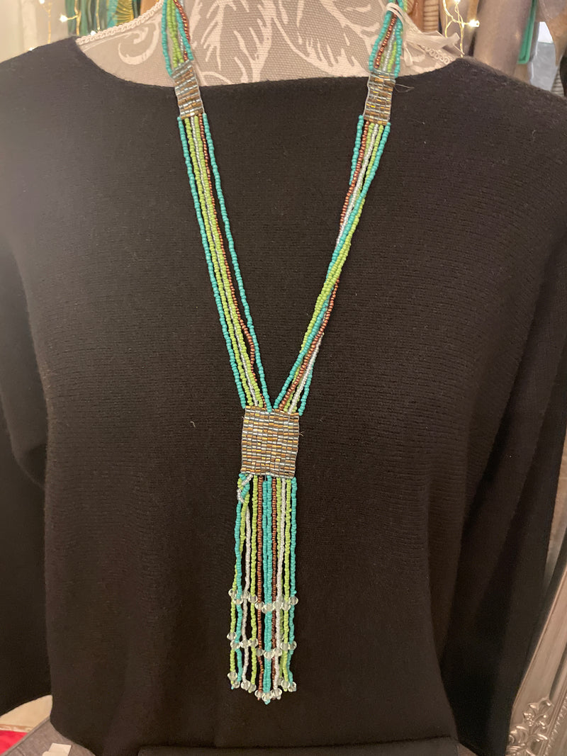 SUZIE BLUE - Multi green necklace