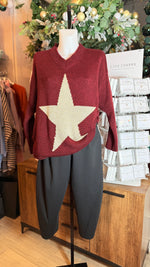 GOOSE ISLAND - Wollen v neck star jumper