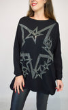 PAPILLONNE - Embellished star oversized jumper