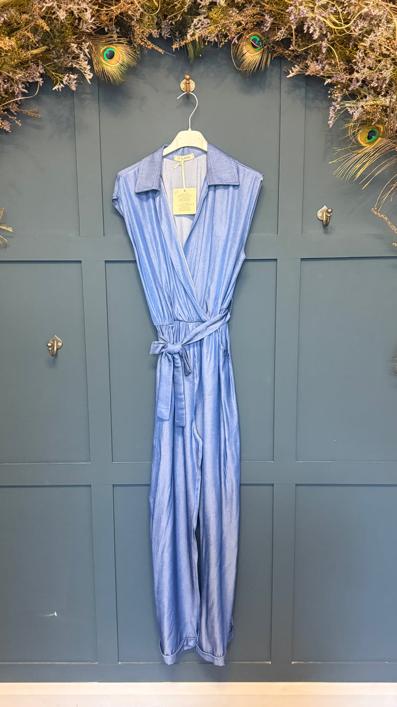 DENIM LOOK JUMPSUIT