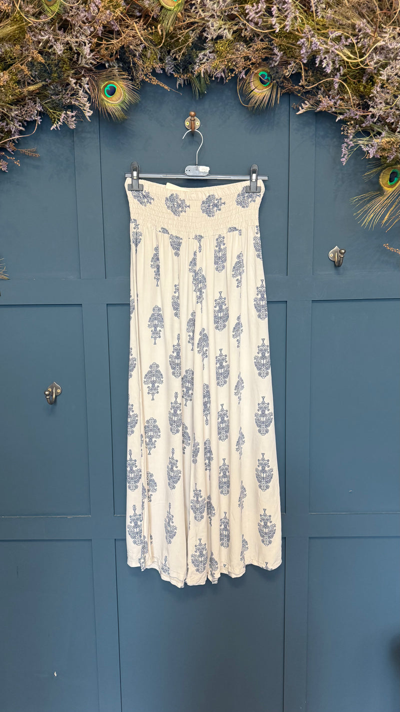 GOOSE ISLAND - SHIRRED WAIST PAISLEY MONO PALAZZO'S