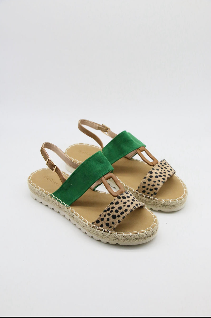 2 LEOPARD STRAP SANDALS