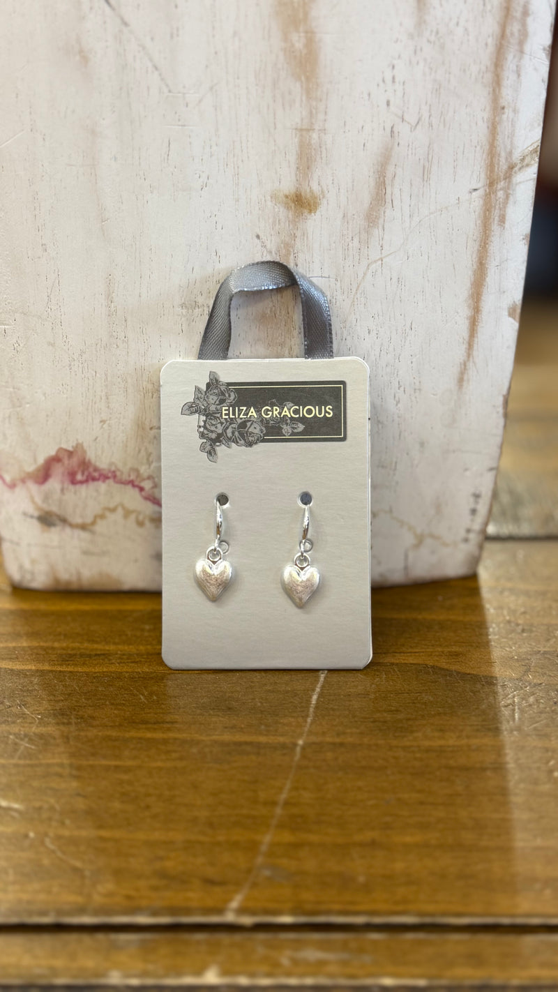 ELIZA GRACIOUS- Heart dropper earrings