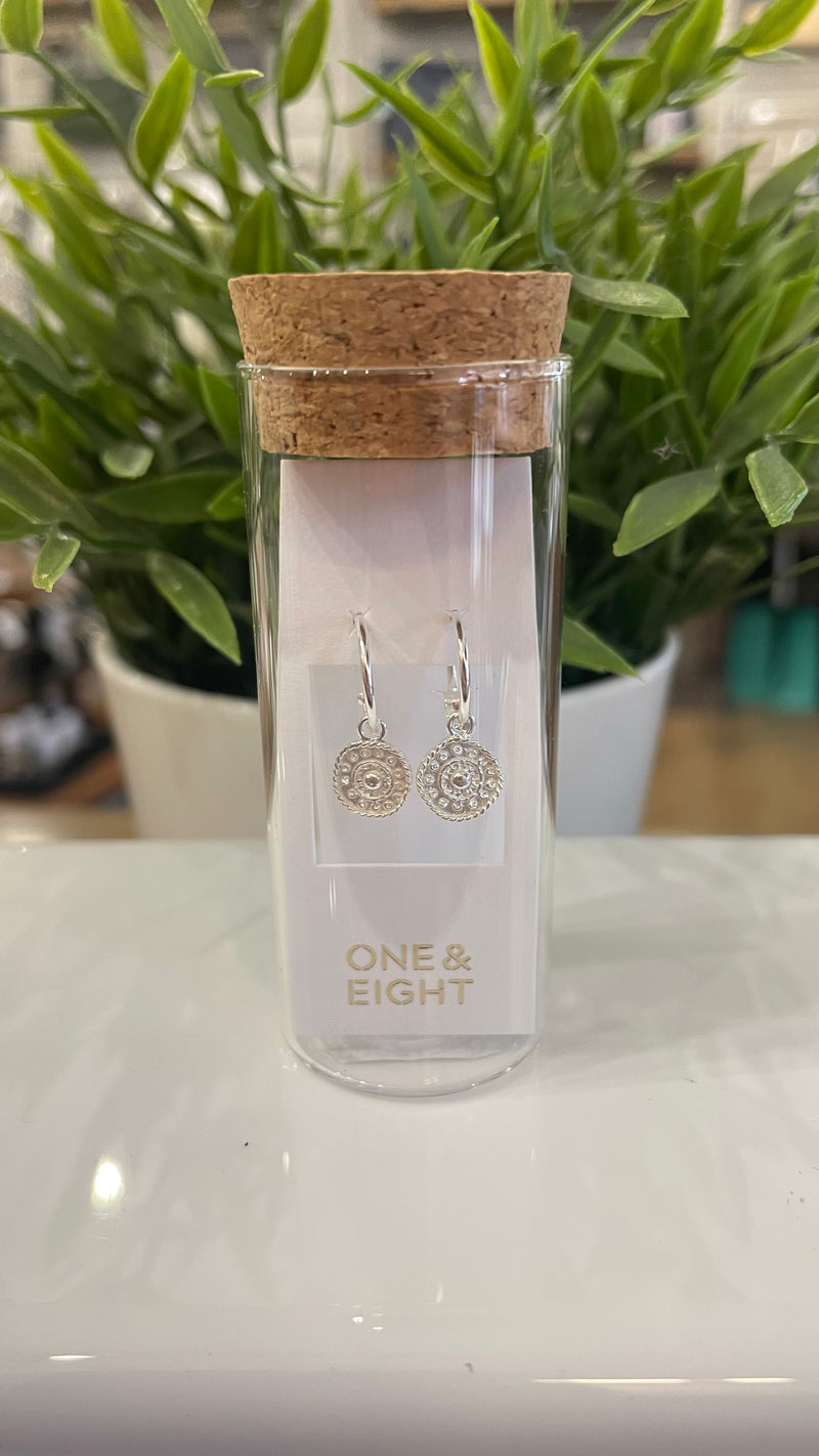 ONE & EIGHT - Silver Coin Earrings