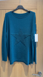 TEXTURED Star knitted jumper