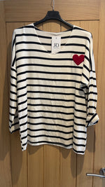 JD FASHION - Red heart striped top