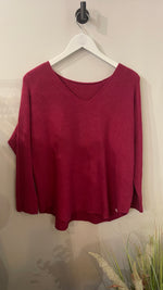 SELENA Seam sleeved jumper v neck