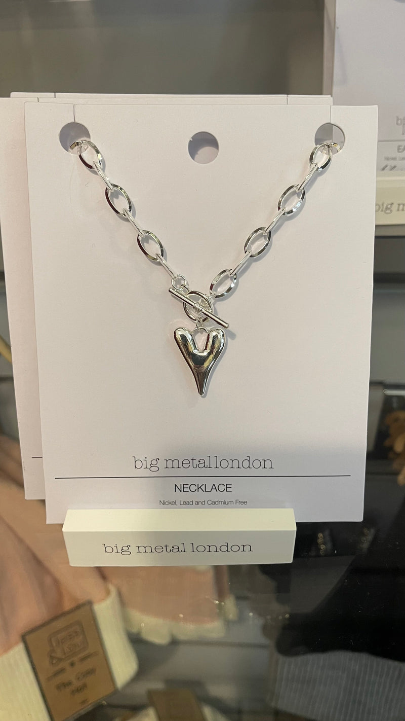 BML Silver heart necklace