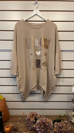 FLOWER & HEARTS JERSEY TOP