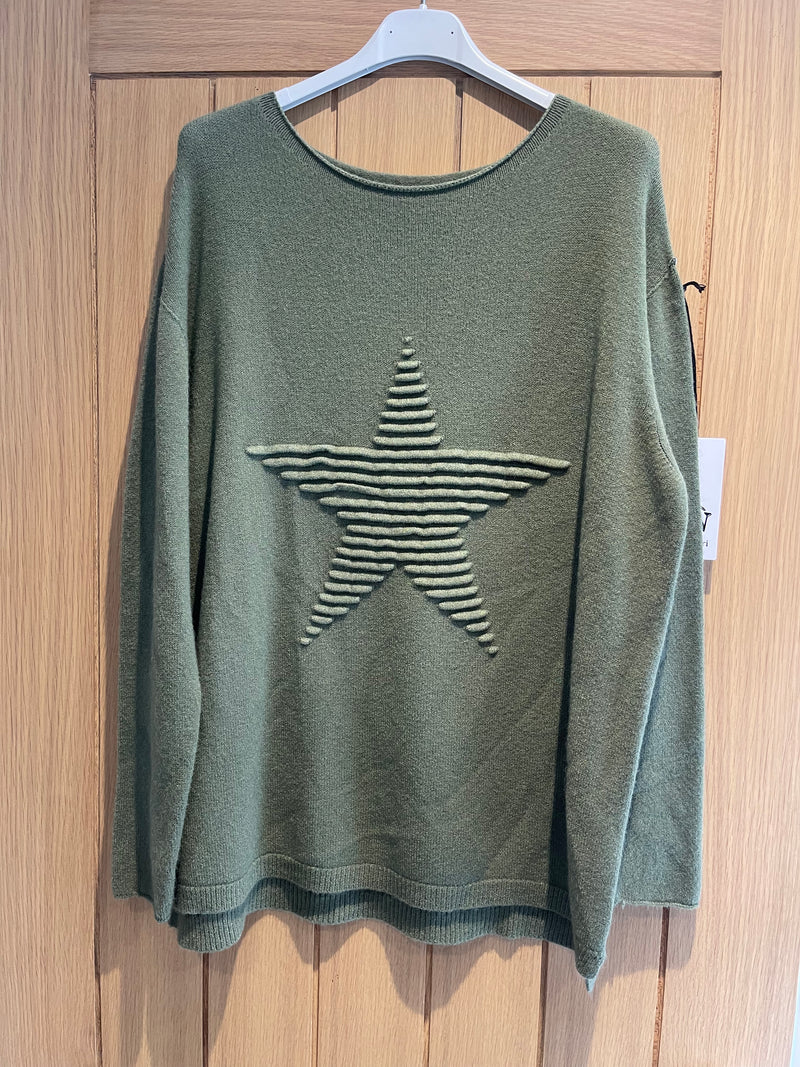 TEXTURED Star knitted jumper