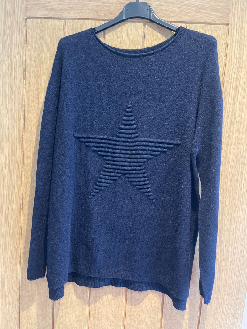 TEXTURED Star knitted jumper