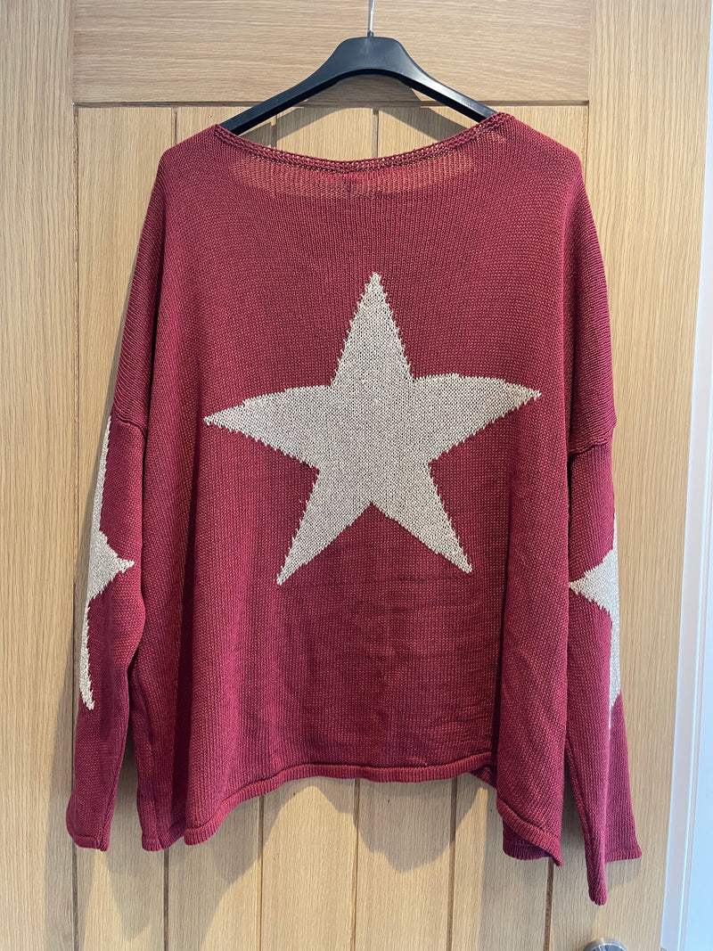 NOTO BENE - Knitted gold star jumper