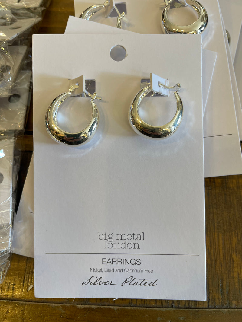 BML -Sophia organic silver  hoop earrings