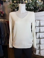 GOOSE ISLAND - Ribbed layering top winter white